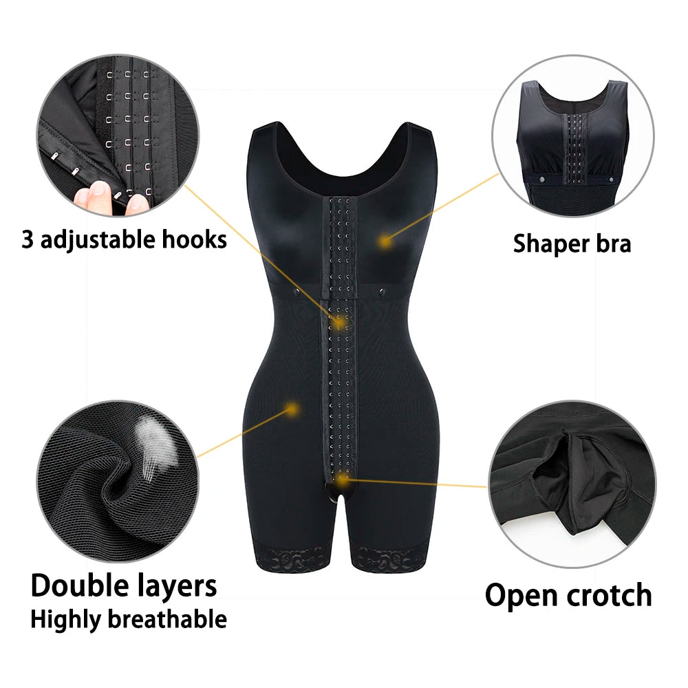 Full Body Corset Bodysuit Carving Shaper Tights Postpartum Girdles Fajas Colombian Sheath Butt Push Up Women Modeling Shapewear