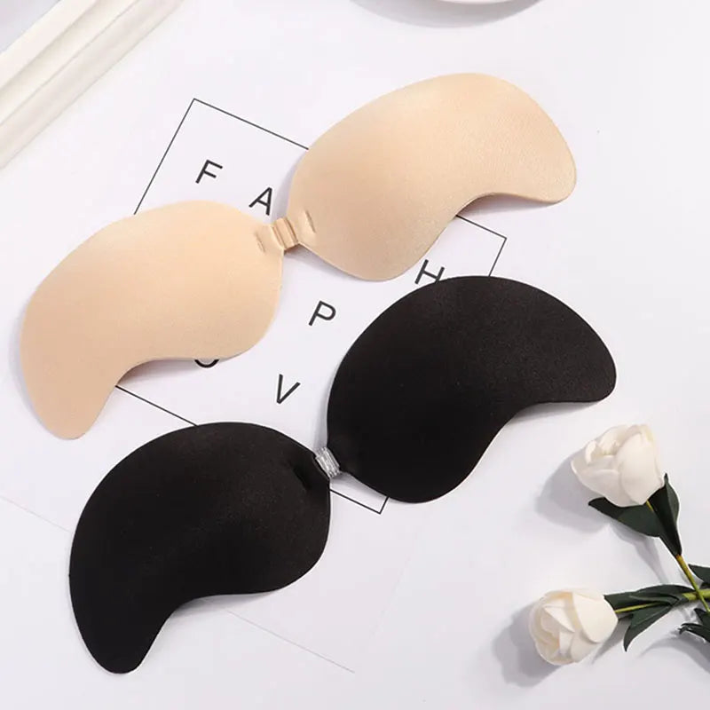 Invisible Push Up Bra Backless Strapless Bra Seamless Front Closure Underwear Self-Adhesive Bralette Women's Sticky Lingerie